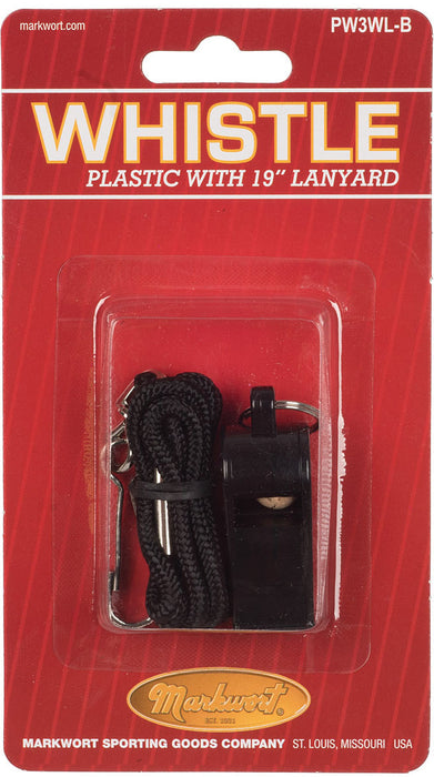 Whistle W/Lanyard Black