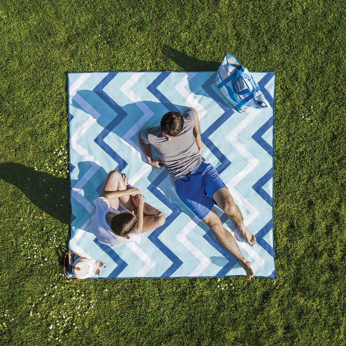 Sandlite Mat L   Blue Zig Zag