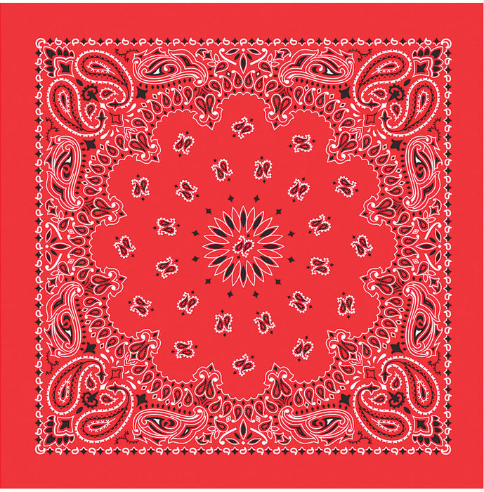 Bandanas Red W/Hang Tag & Upc