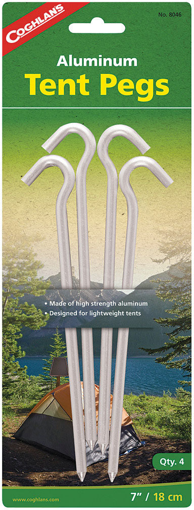 Alum Hooked Tent Peg 7" 4 Pk