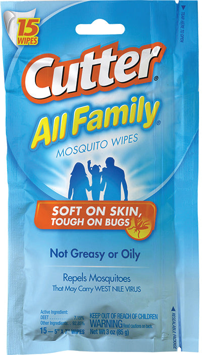 Cutter All Family 7% Deet Wipe